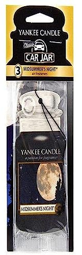 Yankee Candle Paper Car Jar Hanging Air Freshener MidSummer's Night Scent - 3 Pack