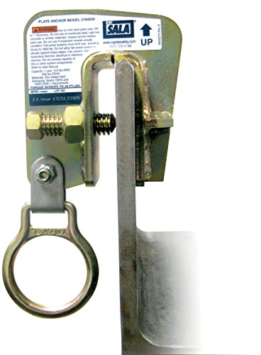3M DBI-SALA 2104550 Anchorage Connector, Steel Plate Anchor with D-Ring Fits 3/8-Inch to 1-Inch Thick Plate Steel, Gold