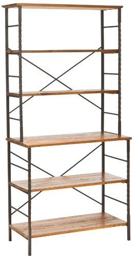 Safavieh American Homes Collection Devon Walnut and Antiqued Pewter Etagere