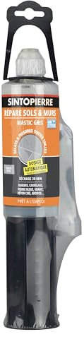SINTO Répare Sols et Murs Gris Cartouche - 150 ml - Prêt A l'Emploi - Excellent Garnissant - Bonne Résistance Mécanique - Séchage Rapide