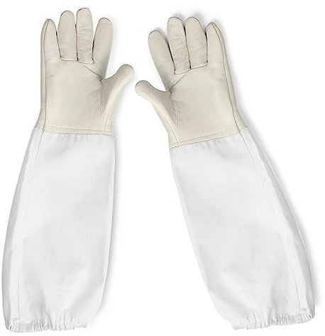 Flexzion Imkerhandschuhe aus Segeltuch mit belüfteten langen Ärmeln für Imker, 1 Paar