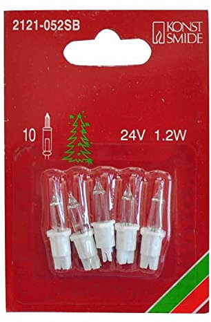 Konstsmide 2121-052SB Ersatzbirne / für Minilichterketten , Glühlampe, / 24V, 1,2W / 5er Blister / Steckfassung, Pack of 5, weiß