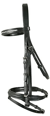 PFIFF Cornwall 100630-60-Full Bridon avec frontal tressé Noir Mini-Shetty