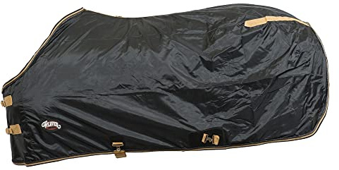 Weaver Leather 420D Nylon Stable Sheet Horse Blanket - Double Buckle Front Closures for Easy on and Off, Black, 76