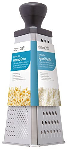 KitchenCraft Standreibe, Pyramidenförmig, Edelstahl, Kunststoffknauf, 26 cm