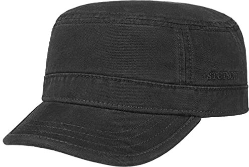 Stetson Gosper Army Cap Urban aus Baumwolle Militärcap mit UV-Schutz 40 Damen Herren Sommer Winter schwarz L (58-59 cm)