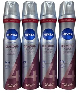 Nivea Diamond Gloss Lot de 4 flacons de spray de coiffage 4 x 250 ml