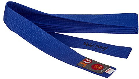 Ju-Sports Budogürtel blau mit Bestickung Judo (Japanisches Kanji)