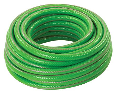 Silverline 633627 Reinforced PVC Garden Hose 15m, Green