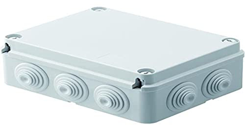 Gewiss BOÎTE de DÉRIVATION avec Couvercle Bas À VIS - IP55 - Dimensions INTERNES 190X140X70 - PAROIS avec Passe-Fils À Gradins À ENTRÉE DIRECTE