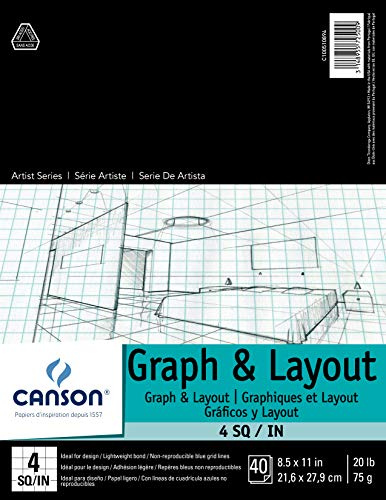 Canson Graph & Layout Paper Pad, Extra White, 8.5x11 in
