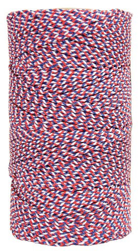 W. Rose RO687 Super Tough Professional Bonded Braided Nylon Mason's Line, 685-Feet, White/Blue/Red