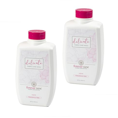 FOREVER NEW Delicate Hypoallergenic Laundry Detergent Liquid - 100 to 128 Large Loads - Gentle washing detergent for Silk, Cashmere, Bra, Undergarments, Wool etc. - Unscented - 32oz (2pack)