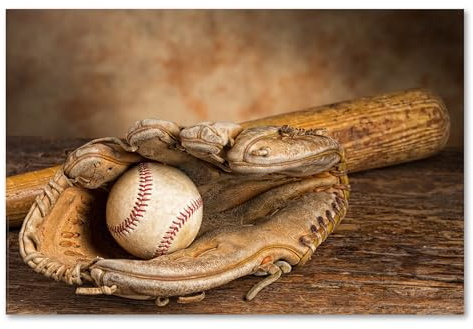 Postereck - 0505 - Baseball, Handschuh Ball Schläger MLB USA Amerika - Wandposter Fotoposter Bilder Wandbild Wandbilder - Poster - 3:2-30,0 cm x 20,0 cm