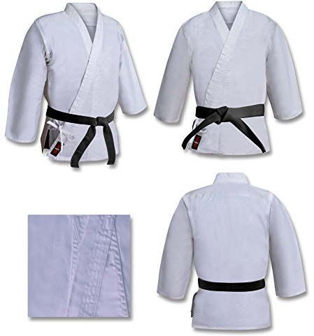VADER SPORTS EST.2001 WITH YOU ALL THE WAY Karate Gi White suit Heavyweight Tournament 16oz Brushed Canvas Uniform Aikido (3/160cm small)