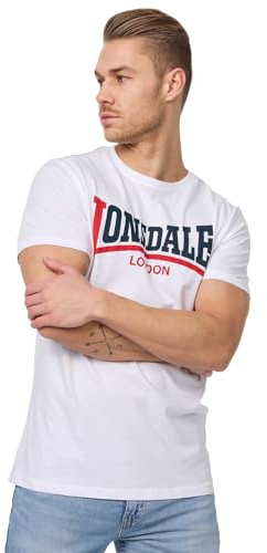 Lonsdale Two Tone-T-Shirt für Herren, Sommer-T-Shirt in regulärer Passform, weiche gekämmte Baumwolle, lässiges Kurzarm-T-Shirt,leichtes T-Shirt mit Rundhalsausschnitt für den Alltag & zum Sport,W-S