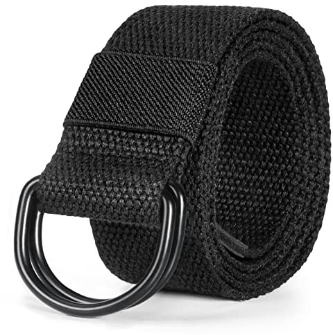 maikun Mens Womens Canvas Belt, D-ring Buckle Cloth Fabric Belt for Men