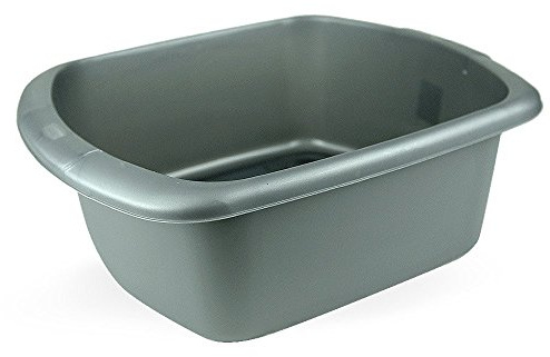 Whitefurze Rectangular Bowl, Plastic, Silver, Large
