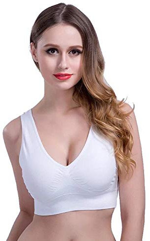 Boolavard New Seamless Sports Style Bra Crop Top Vest Comfort Stretch Bras Shapewear (as8, Alpha, m, Regular, Regular, White)