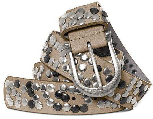 Caspar GU223 Damen Vintage Nietengürtel, Gürtelgröße:85, Farbe:beige