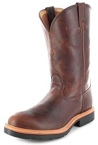 Twisted X Boots Herren Cowboy Stiefel 1737 Cowboy Work Lederstiefel Westernreitstiefel Braun 44 EU