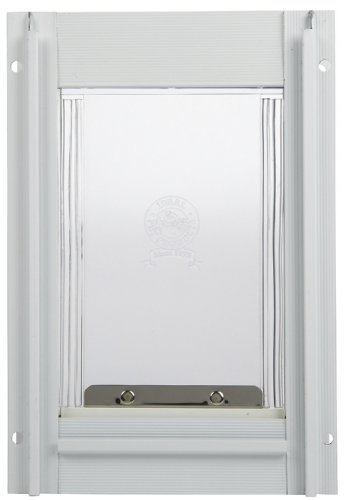 Ideal Pet Products Deluxe-Aluminium-Tür mit Teleskoprahmen, super groß, 38,1 x 50,8 cm, Klappengröße, Weiß