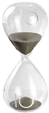 Mascagni 20D Ten Clessidra Design MN 10 Minuti-Sabbia Grigio-15 cm-Decorazione per la casa, Vetro, Grigio, 15 x 7 x 7 cm