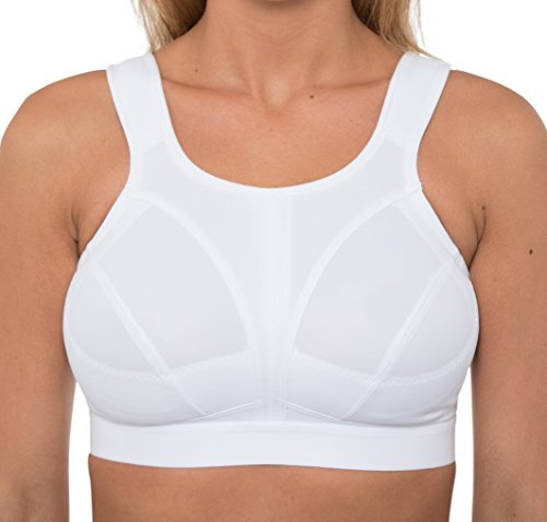 Womens High Impact Sports Bra Non Wired Plus Size Sports Bra Large Bosom Bra 36 G White