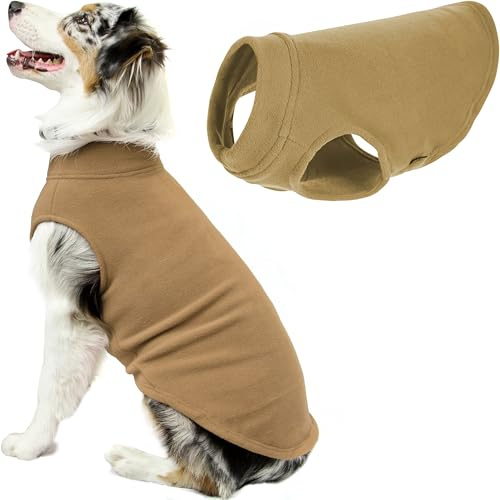 Gooby Stretch Fleece Pull Over Cold Weather Dog Vest, 4X-Large, Sand