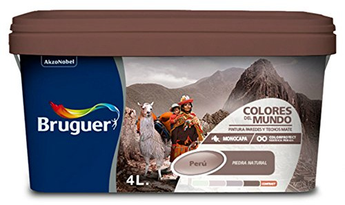 Bruguer Colores del Mundo Pintura para paredes monocapa Perú Piedra Natural 4 L