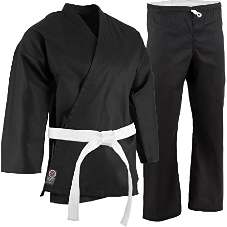 ProForce 5oz Ultra Light Weight Karate Gi/Uniform - Black - Size 4