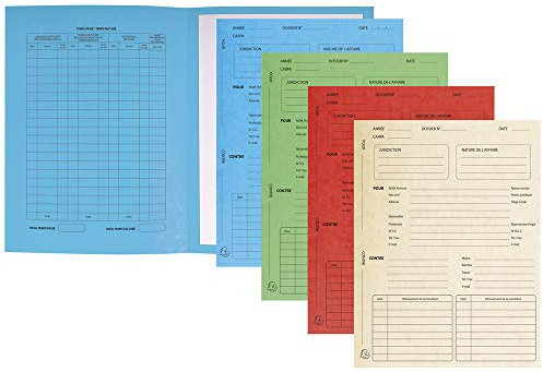 Exacompta 445118E 25er Pack Aktendeckel für DIN A4 aus starkem Karton ideal für lose Blattablage farbig sortiert französischer Aufdruck