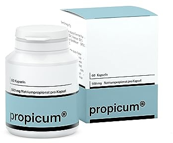Propicum Kapseln | Nahrungsergänzungsmittel mit Propionsäure | 500 mg Natriumpropionat | Monatspackung mit 60 Stück