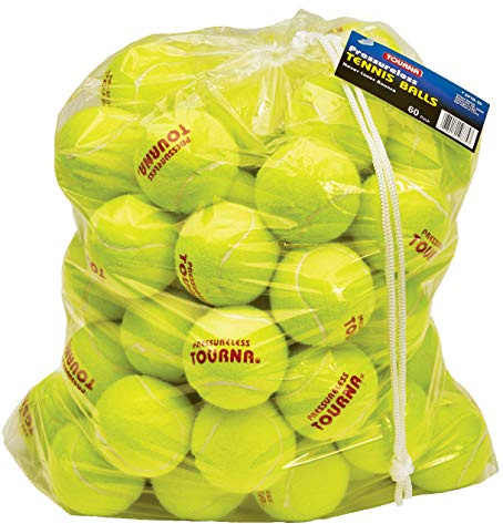 Tourna Pressureless Tennis Ball 60 Count (Pack of 1),Yellow