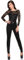 KouCla Langarm Overall mit Spitze und Pailletten - Eleganter Jumpsuit Einteiler in versch. Farben Gr. S,M,L (V184521) (L, Schwarz)