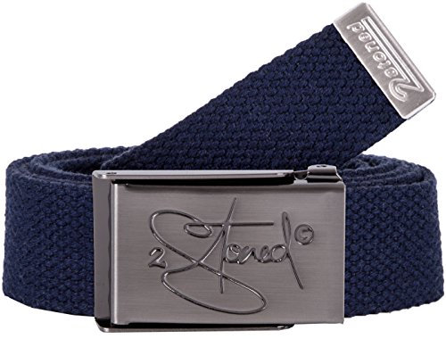 2Stoned Koppelgürtel Unisex mit matter Schnalle inkl. Flaschenöffner in Navy für Erwachsene und Kinder