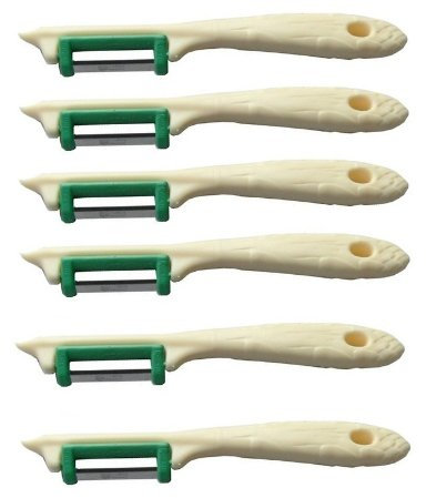 6 Stück Neustanlo Spargelschäler Obst- und Gemüseschäler Solingen Pendelschäler Universalschäler re u. li