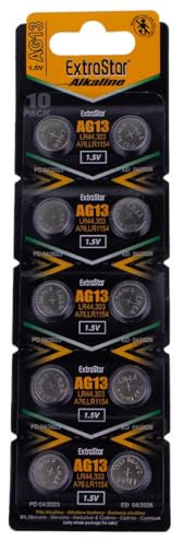 EXTRASTAR 10 BATTERIE A BOTTONE PILE AG13 1,5v SR44 LR44 LR1154 357 SR1154