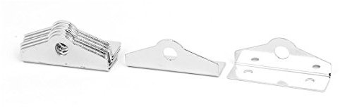 sourcing map 7mm Lock Hole Dia Iron Chrome Plated 90 Degree Angled Padlock Locking Eye 8pcs