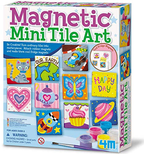 4M Magnetic Mini Tile Art - Turn Ordinary Tiles into Masterpieces, Arts and Crafts Kit for Boys and Girls 8-14 years