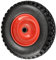 Premium 400mm Puncture-Proof Wheelbarrow Wheel with Roller Bearings - 200kg Load Capacity | Red Metal Center | Black Rubber Tire | 80mm Tread Width | Durable Construction | Enhanced Performance