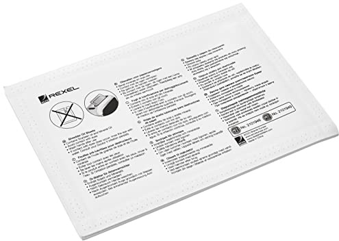 Rexel - Fogli lubrificanti con design a busta Design per lubrificazione mensile di distruggidocumenti 6 Sheets