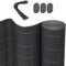 WOLTU Brise-vue occultant PVC 400x160 cm, canisse osier palissade exterieur Résistant aux UV et aux intempéries, pour jardin, terrasse, balcon, Gris