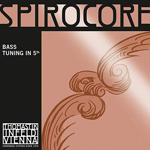 Thomastik Spirocore Double Bass Strings, Complete Set, 3986, 4/4 Size, Red Mitchel Bass, tuned A,D,G,C