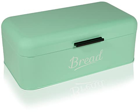 DRULINE Porta Pane Metallo Portapane Scatola Salvaspazio Cestino per Il Contenitore Conservazione Cucina Ufficio PIC-Nic di Alta qualità Verarbeitetes Metallblech Grande 16,5x42x23cm (L/B/H) Menta