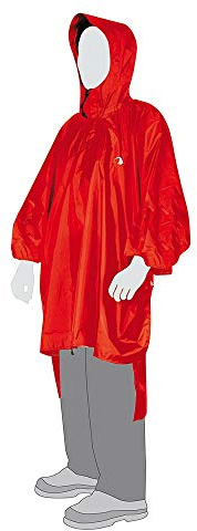 Tatonka Poncho 2 (M-L) - Wasserdichtes Regencape mit Kapuze und Schnürzug - Inklusive Beutel - Größe M - L (red)