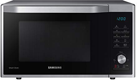Samsung MC32J7055CT/EG Kombi-Mikrowelle mit Grill und Heißluft, 900 W, 32 ℓ Garraum (Extra Groß), 52,3 cm Breite, Slim-Fry, Hefeteig-/Joghurt-Programm, Silber
