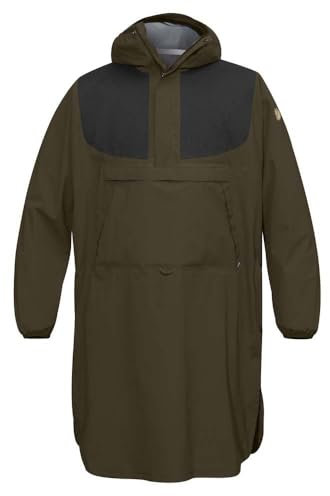 Fjällräven Unisex Lappland Eco-Shell Poncho, Dark Olive, L-XL EU