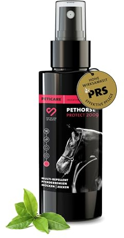 Peticare Spray contra tábanos, Mosquitos para Caballos - Multi-Repelente eficaz y de Larga duración y protección, garrapatas, Moscas, parásitos, Bloqueador tábano - petAnimal Protect 2009