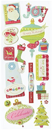 K&Company Brenda Walton Peppermint Twist Christmas Adhesive Chipboard